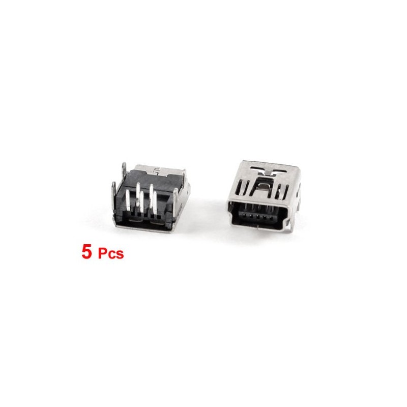 uxcell Mini USB Type B Female Socket 5-Pin Right Angle