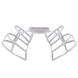 MYAYD Women's Double side Bustle Birdcage Petticoat Pannier Hoop Short Underskirt for Rococo Victorian Prom Dress(White 3 Layers)