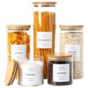 CZSZYGHBAO 5 Pack Glass Jars with Bamboo Airtight Lids -