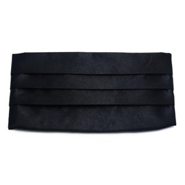 Men's Solid Multi-color Silk Cumberbund, Black, One Size