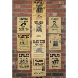 Jesse James Doc Holliday Wanted Posters Tombstone Butch Cassidy Old West 10 Lot