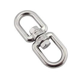 Rannb Eye to Eye Swivel 1250Kg/2755LBS Working Load Stainless Steel Double Eye Swivel 12mm 1/2" Loop Dia