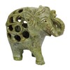 Purpledip Soapstone Statue: Jali Carving Elephant (11662)
