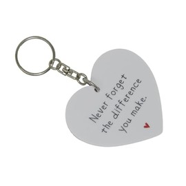 N253 - Thank You Gift, Never Forget The Difference You Make Hanging Ornament, Hanging Plaque Keyring Heart Acrylic Gift