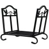 Foldable Firewood Log Rack Steel Wood Storage Holder for Fireplace