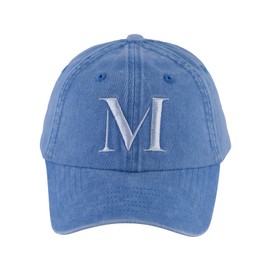 LuckyLy Gorra para Mujer Original con Iniciales, Ajustable y Moderna, Sombrero para Sol Tipo Visera Deportiva, Accesorios Ideales como Regalos para Mujer y Regalos para Mamá – Modelo Milly, Letra M