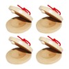 Sarini 4Pcs Wooden Castanets Finger Clackers Clappers Education Clappers Percussion