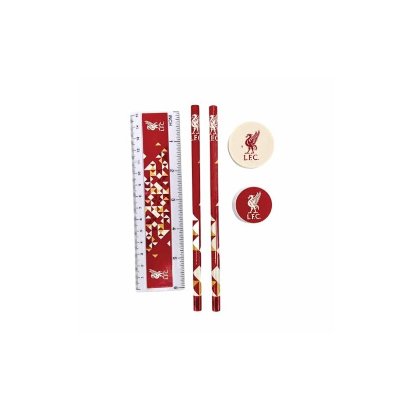 Team Direct Liverpool FC Particle Clear Pencil Case Stationery Set