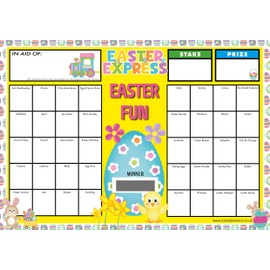 Totally Bonkers EASTER Fundraising Scratch Cards - 40 SQUARE - 5 Pack - A5