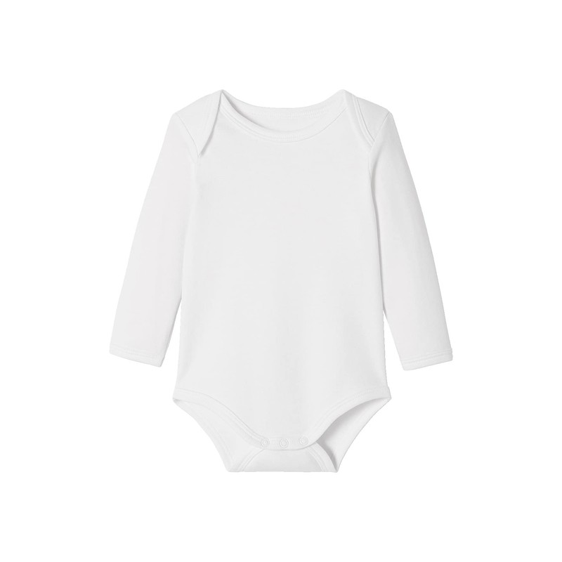 Vertbaudet VERTBAUDETPack of 5 Baby Slip-On Bodysuits, Long-Sleeved Basic, white