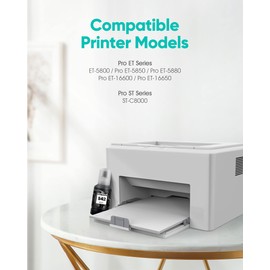 ecodot 542 Pigment Ink Refill Ink Bottle Replacement for Epson 542 Ink for Ecotank Used for Pro ET-5800 ET-5850 ET-5880 ET-16600 ET-16650 Printer (1 Black,1 Cyan,1 Magenta,1 Yellow, 4 Pack)