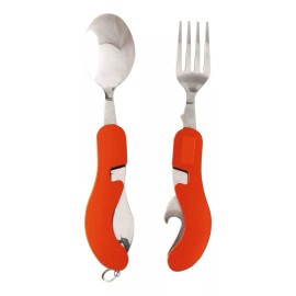Wallis Cubiertos Portátiles Campismo 2 Pzs Naranja K900959 Wallis