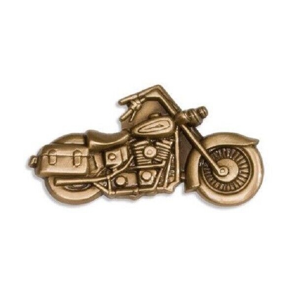Brass Motorcycle Applique for Funeral Round Cremation Urn, Pewter Also