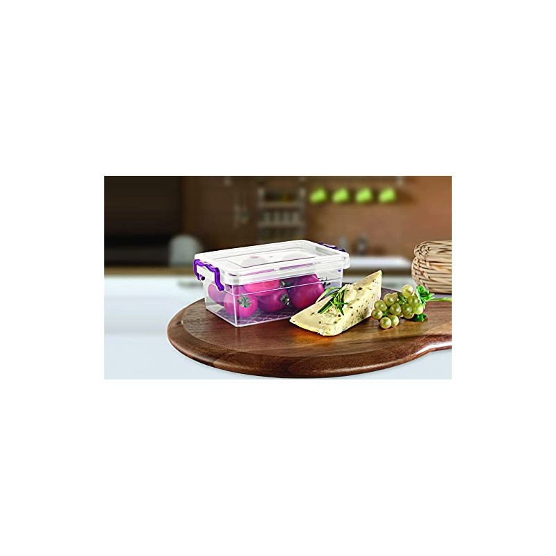 Easy Shopping® Clear Plastic Storage Box Lid Clip Locking Office