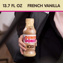 Dunkin Donuts Iced Coffee, French Vanilla, 13.7 Fluid Ounce (Pack of 12)