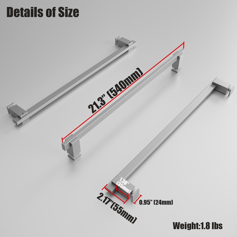 YTTSOYTS Glass Shower Door Handle Towel Bar 540MM Stainless Steel