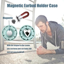 MAIRUI - Funda con cable para auriculares y organizador de cables para auriculares de silicona suave, soporte magnético de almacenamiento sin enredos (verde bebé)