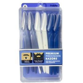 Fraiche 12 Pack Fraiche Premium Razors Men’s Grooming Eyebrow Mustache Beard Neat - New