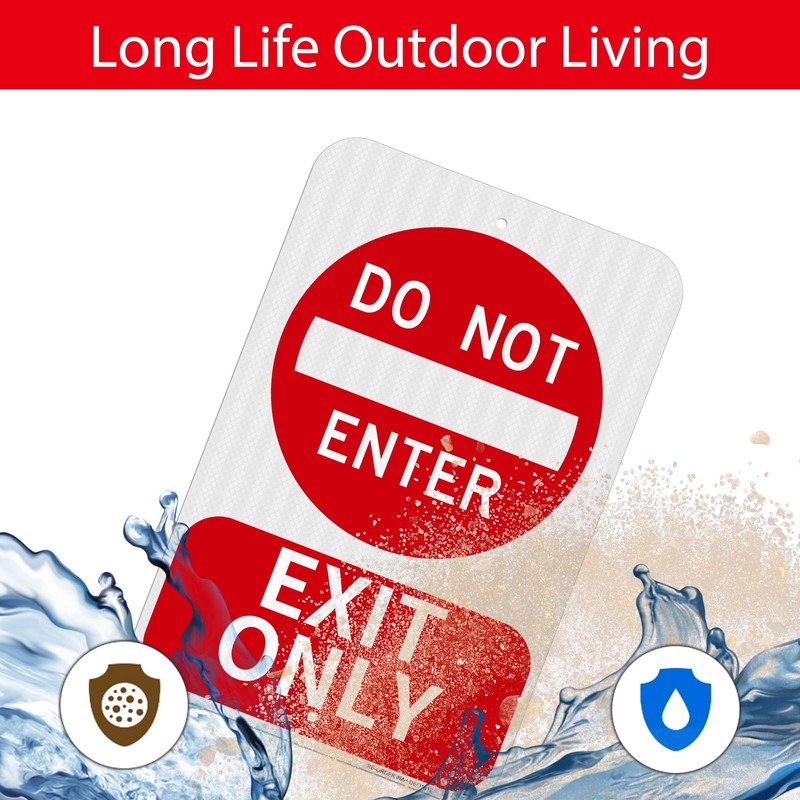 2 Pack Do Not Enter Exit Only Sign- 12" x