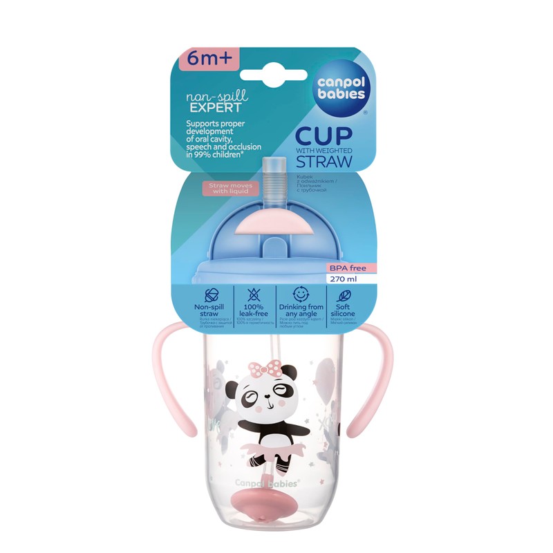 Canpol babies 56/606 270ml 6+m Exotic Animals Pink Leakproof Cup