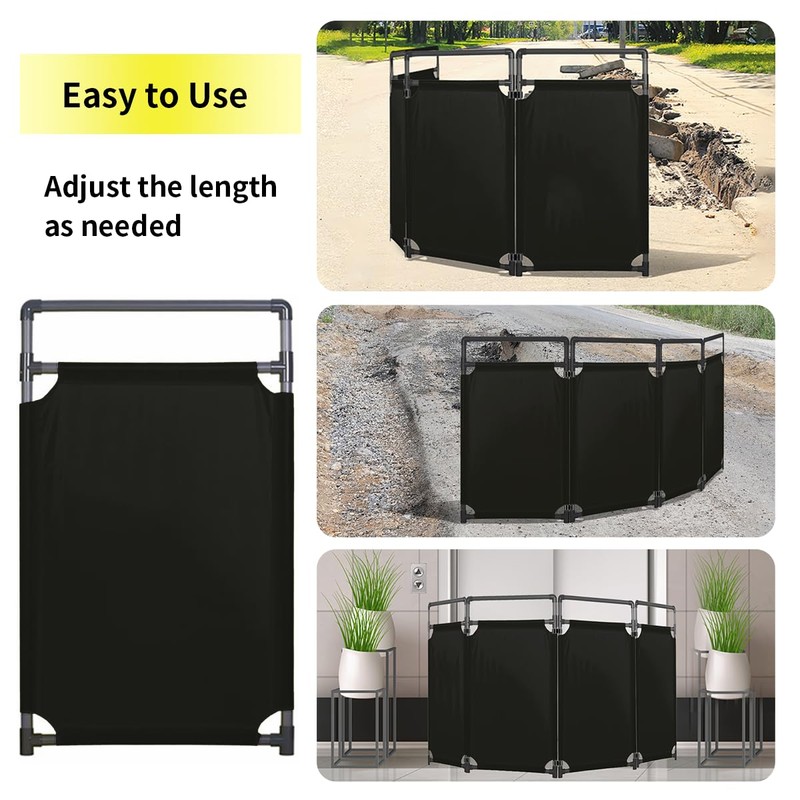 4 Panels Safety Barricade, 7.8FT Removable Foldable Security Gates Barrier
