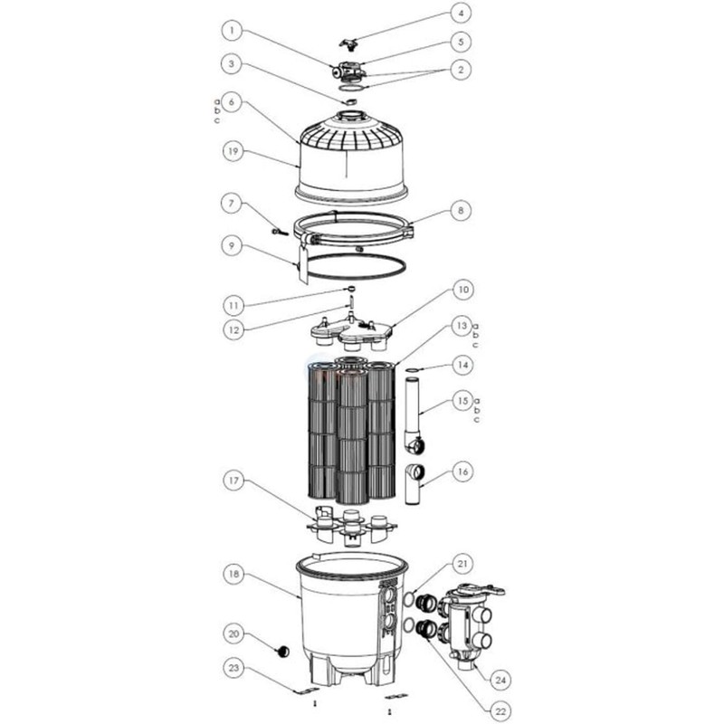 Replacement for DEX2420Z8A Hayward DE and Cartridge Filters Manual Air