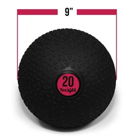 Yes4All Slam Ball, No-Bounce Ball for Exercise, Cross Training and Core Strength Workout 20lbs - Triangle Black