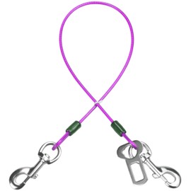 Mi Metty Dog Car Seat Belt, Dog Car Harnesses Chew Proof Steel Rope Cable, Waterproof Dogs Safety Belt, Vehicle Harnesses with Double Clips and Latch Attachment