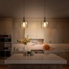ELYCCUPA Glass Pendant Light Modern Black 1 Light Single Dome