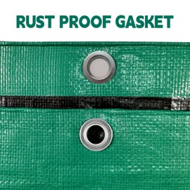 Tarp 6x8 ft Heavy Duty 100% Waterproof 10mil,UV Resistant,Durable Grommets and Reinforced Edges Green/Black Tarp for Camping, Swimming Pools,Car Coverage -by MVPNET