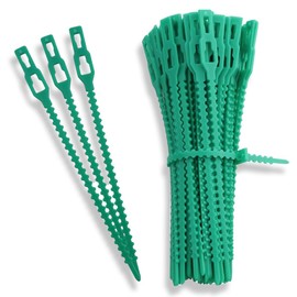 WUSJCOF 100x Pflanzbinder - Universalbinder - Blumenbinder - Allzweckbinder - Pflanzen stabilisieren - Sträucher binden - Baumbefestigung - Drehbinder (13cm) (Grün)