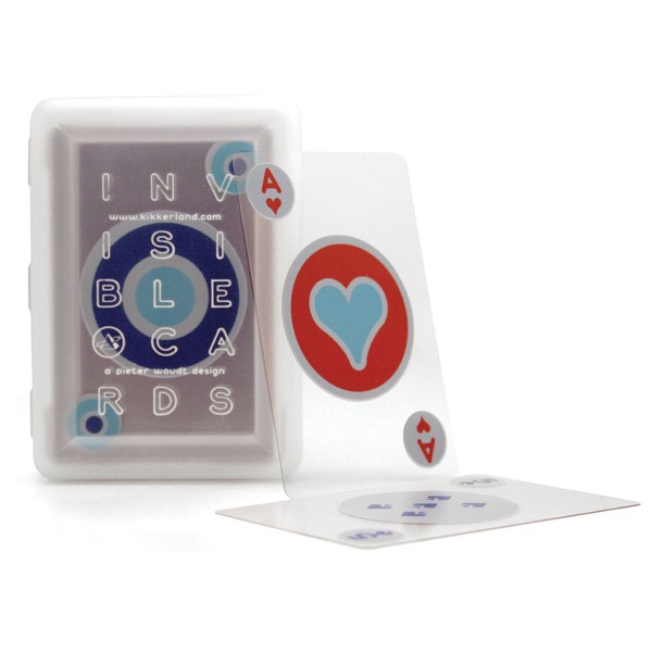 Kikkerland Waterproof Invisible Playing Cards, Deck of Cards, Washable Flexible, Use for Party and Game