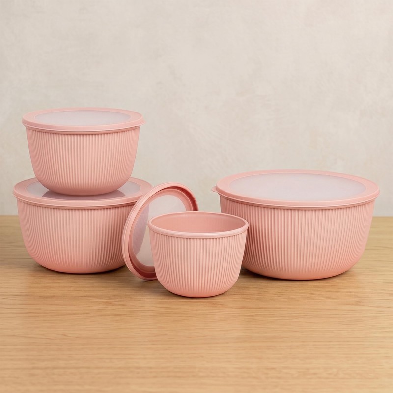BoxedHome 4.97 Quarts Mixing Bowls with Lids Set, 4 Packs