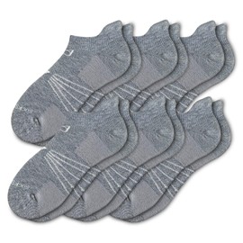 Socks Daze Warm Grey Wool Blend Socks for Women Walking, Mens Half Cushion Elastic Top Athletic Sport Low Cut Fuzzy Fancy Wool Boot Socks, 6 Pairs Light Grey, Medium