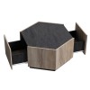 Rural Style Wood Coffee Table Hexagonal with Storage Drawers for