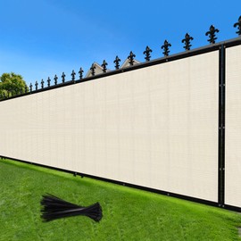 LOVE STORY 4'x142' Fence Privacy Screen Outdoor Mesh Fencing Covers Screen Fence Wind Block with Grommets for Patio Garden Wall Backyard, Butter Cream (We Make Custom Size)