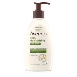 Aveeno Aveeno Daily Moisturizing Face Lotion with Soothing Prebiotic Oat, Gentle Lotion Nourishes Normal to Dry Skin With Moisture, Facial Lotion for Sensitive Skin, Fragrance-Free, 12 fl. oz