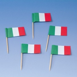TIB Heyne 200 Flag Picks Italy Party Italian Colours Green White Red World Cup Football Wooden Picks Decoration World Cup Italy