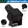 ELP Cámara USB HDMI 4K con zoom manual, cámara web