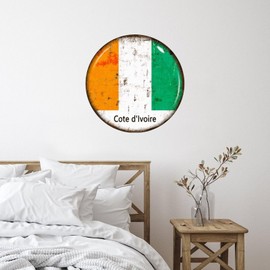 Cote D'Ivoire Words Letter Stickers Motivational International Flag Bunting Banner Mirrors Wall Decal Vinyl Wall Art Murals Quotes for Office Bottles Backdrops Home Decorations 18in