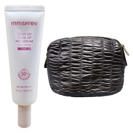 Innisfree Daily UV Tone Up No-Sebum Sun Cream 50ml (Pink) + Cosmetics Pouch / 이니스프리 데일리 유브이 톤업 노세범 선크림 50ml (핑크)+화장품 파우치