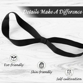 Scotamalone Stretch Strap Yoga Stretching Strap Physical Therapy Rehab Multi-Loop Strap Stretch Bands Nonelastic Exercise Strap for Pilates, Dance and Gymnastics with Instructional Guide (Black)