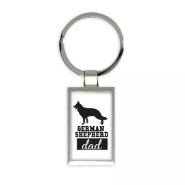 German Shepherd DAD : Gift Keychain Dog Silhouette Cup Funny Pet Animal Father