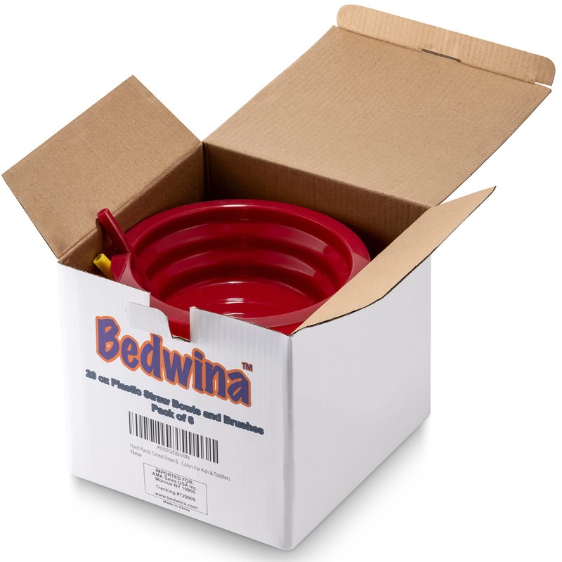 Cereal Bowls with Straws for Kids - (Set of 6