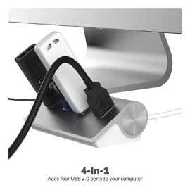 THE9SHOP Hub De 4 Puertos Usb 3.0 Para iMac O Pc, Plateado