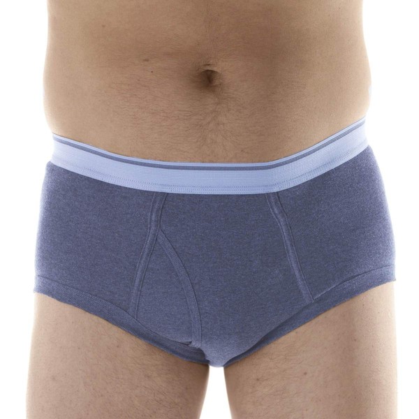 1-Pack Men's Gray Classic Regular Absorbency Washable Reusable Incontinence Briefs Large (Waist 38-40)