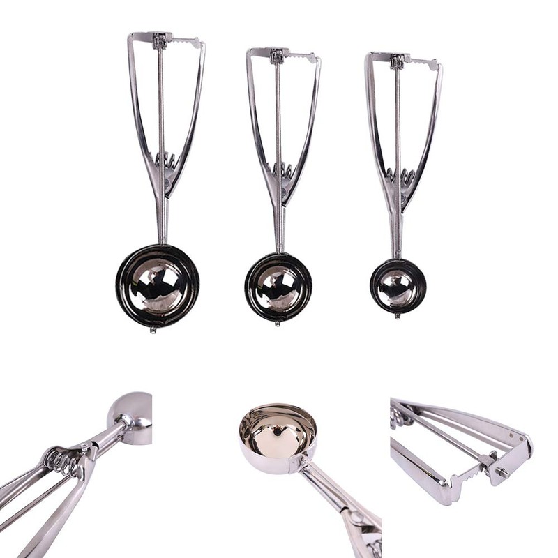 Cookie Scoop Set,3 PCS Stainless Steel Ice Cream Scoop,Ice Cream