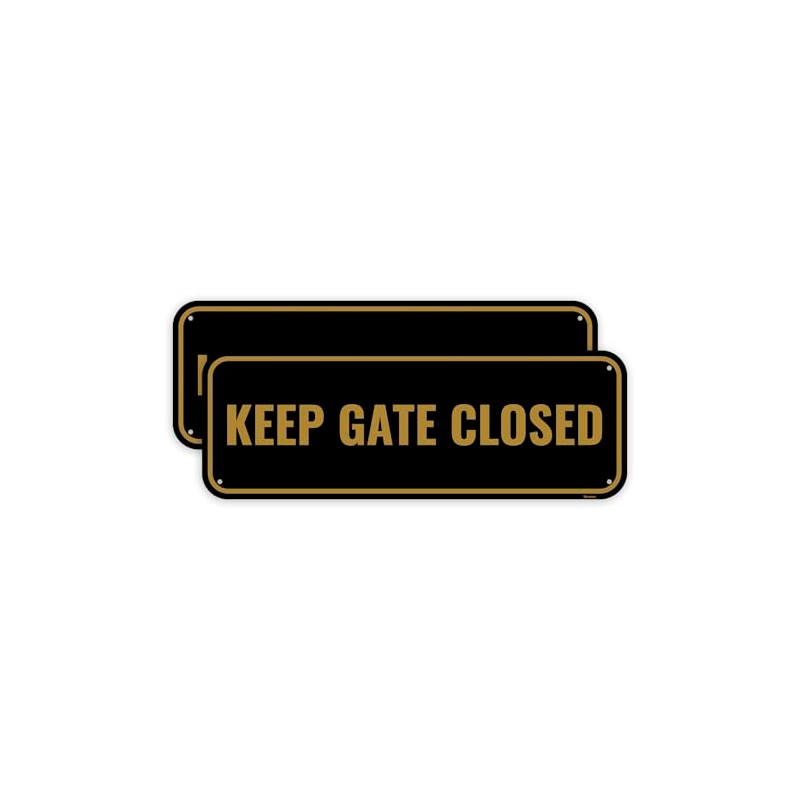 2PC Please Keep Gate Closed Sign, 10 x 3.5 Inches