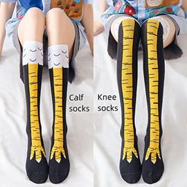 Novelty Funny Crazy Socks Chicken Leg Socks Womens Mens Kids Knee-High Stocking Stuffers for Adult Teen Xmas Gifts