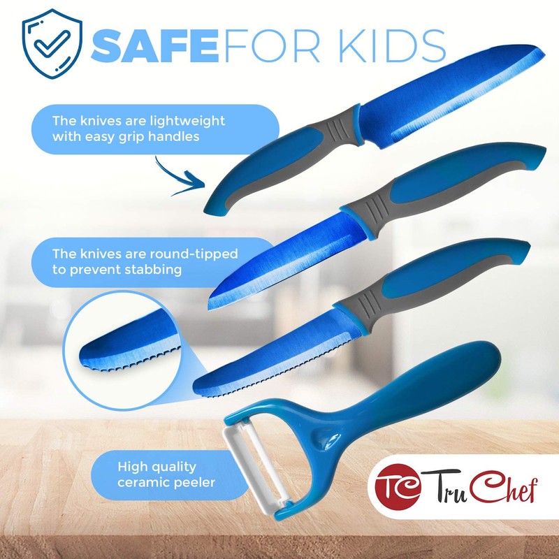 TruChef 5-Piece Kids Knife Set | Real Stainless Steel Cooking
